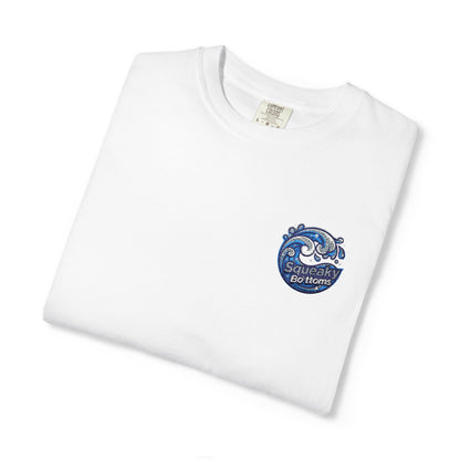 Ocean Wave Pocket T-Shirt — Blue Floral Wave Graphic